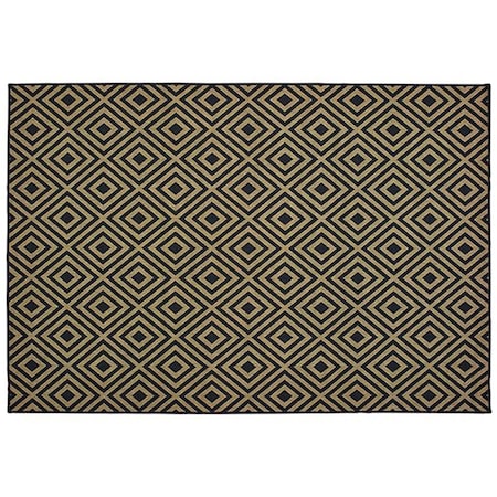 Oriental Weavers Marina Indoor Outdoor Outdoor Geometric Rectangle Area Rug, Black Tan - 7 Ft. 10 In. X 10 Ft. 10 In. M2335K240330ST
